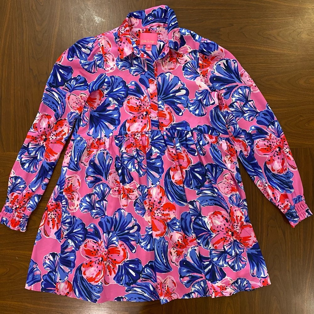 Lilly Pulitzer Plumeria Pink in a Holidaze Size Medium Dress